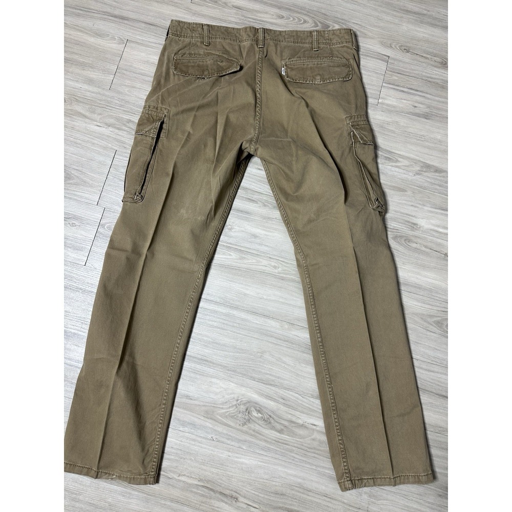 Levi's Cargo Pants Mens 38 x 34 Khaki Cotton Canvas Hiking Safari Pockets - Picture 4 of 9